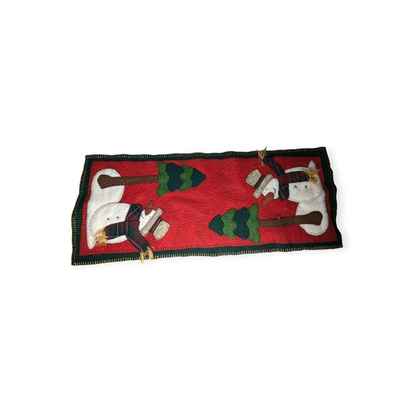 Christmas/Winter Snowman Felt Table Runner 33" x 13" - Picture 2 of 10